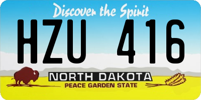 ND license plate HZU416