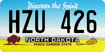 ND license plate HZU426