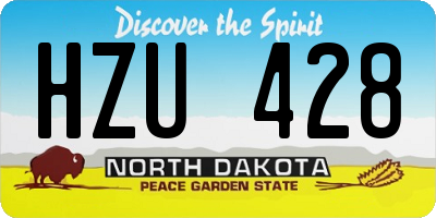 ND license plate HZU428