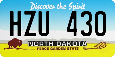 ND license plate HZU430