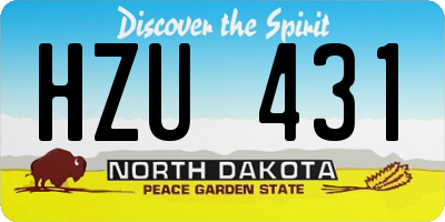 ND license plate HZU431