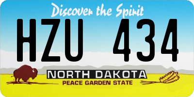 ND license plate HZU434