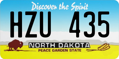 ND license plate HZU435