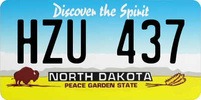 ND license plate HZU437