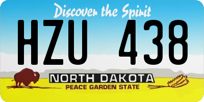 ND license plate HZU438