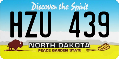 ND license plate HZU439