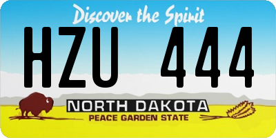 ND license plate HZU444