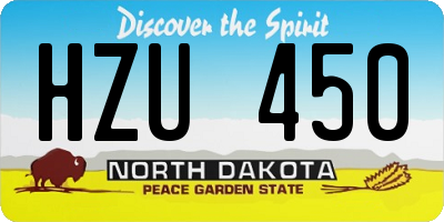 ND license plate HZU450