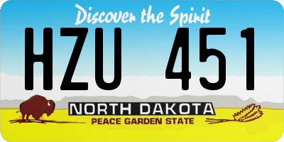 ND license plate HZU451