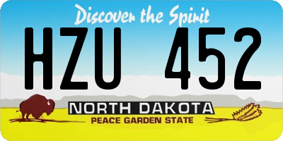 ND license plate HZU452