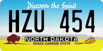 ND license plate HZU454