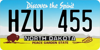 ND license plate HZU455