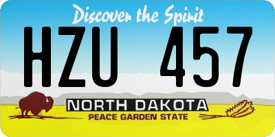 ND license plate HZU457