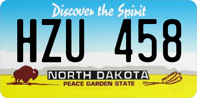 ND license plate HZU458