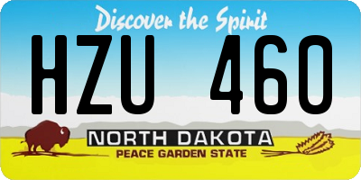 ND license plate HZU460