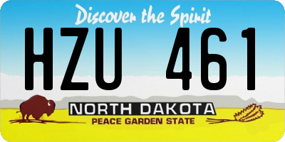 ND license plate HZU461