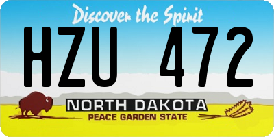 ND license plate HZU472