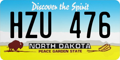 ND license plate HZU476