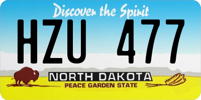 ND license plate HZU477