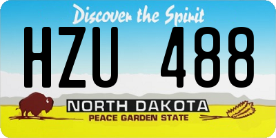 ND license plate HZU488