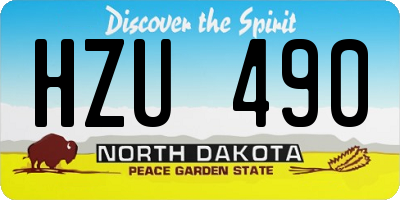 ND license plate HZU490