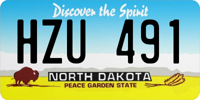 ND license plate HZU491
