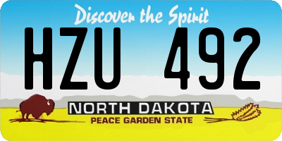 ND license plate HZU492