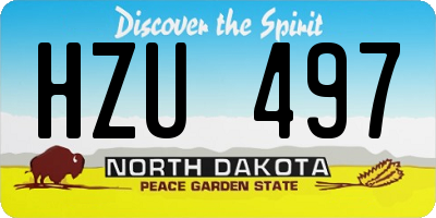 ND license plate HZU497
