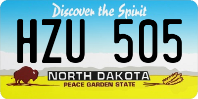 ND license plate HZU505