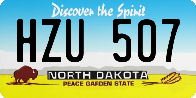 ND license plate HZU507
