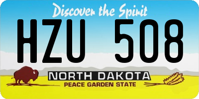 ND license plate HZU508