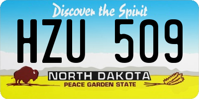 ND license plate HZU509