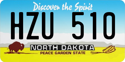 ND license plate HZU510