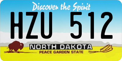ND license plate HZU512