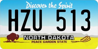 ND license plate HZU513