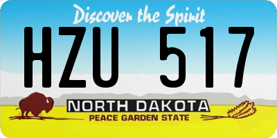 ND license plate HZU517