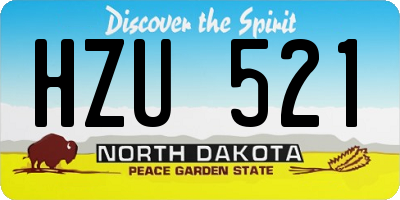 ND license plate HZU521