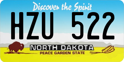 ND license plate HZU522