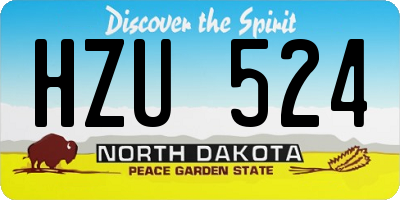 ND license plate HZU524