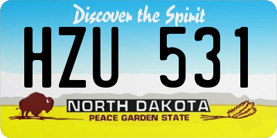 ND license plate HZU531