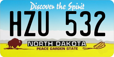 ND license plate HZU532