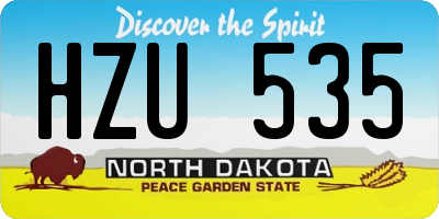 ND license plate HZU535