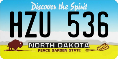 ND license plate HZU536