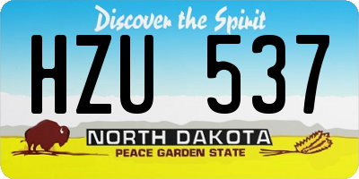 ND license plate HZU537