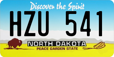 ND license plate HZU541