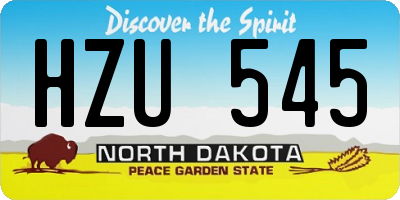 ND license plate HZU545