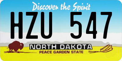ND license plate HZU547