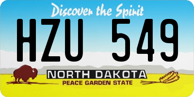 ND license plate HZU549