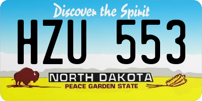 ND license plate HZU553