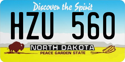ND license plate HZU560